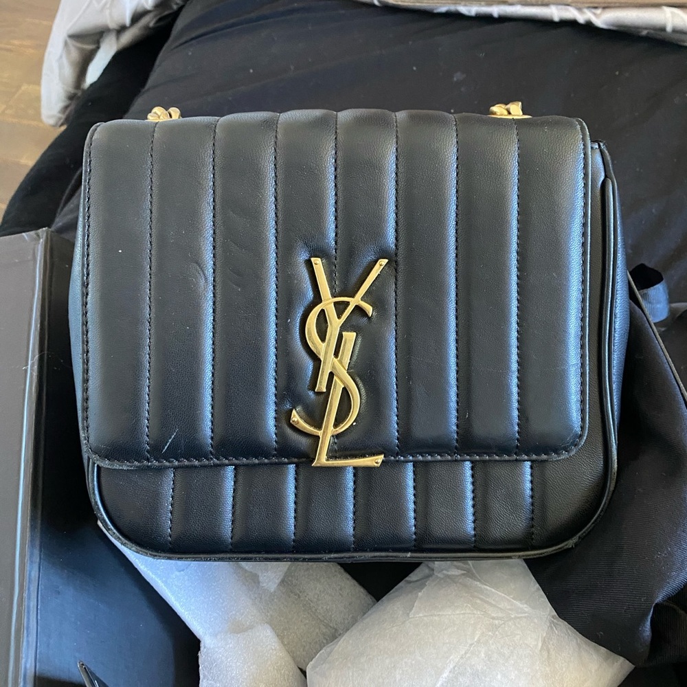 Saint Laurent Vicky Quilted Black Bag